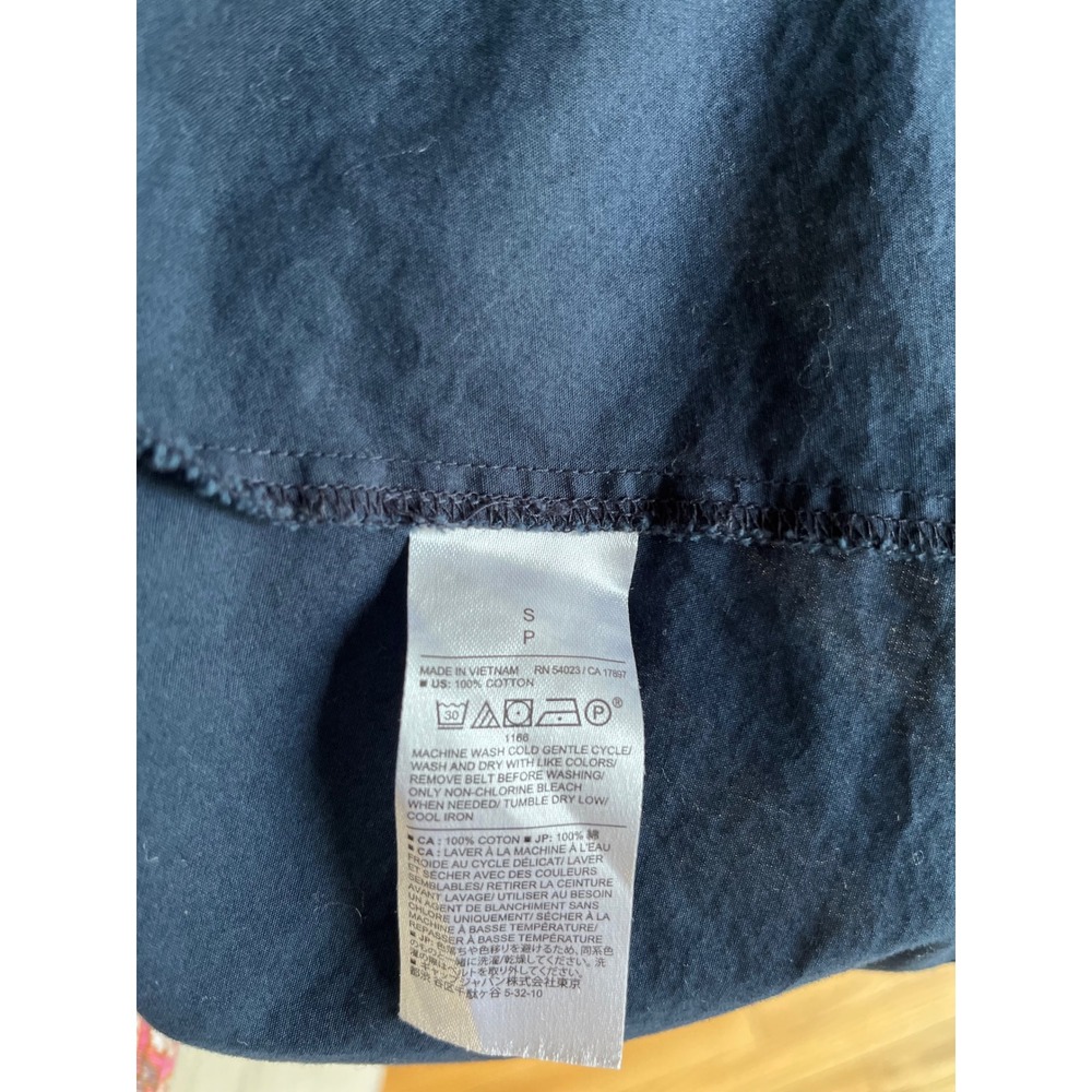 Banana Republic Navy Blue Cotton Poplin Halter Midi Dress Fit & Flare S Nautical - Picture 3 of 7